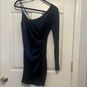 The Vintage Shop Midnight Blue One Shoulder Dress